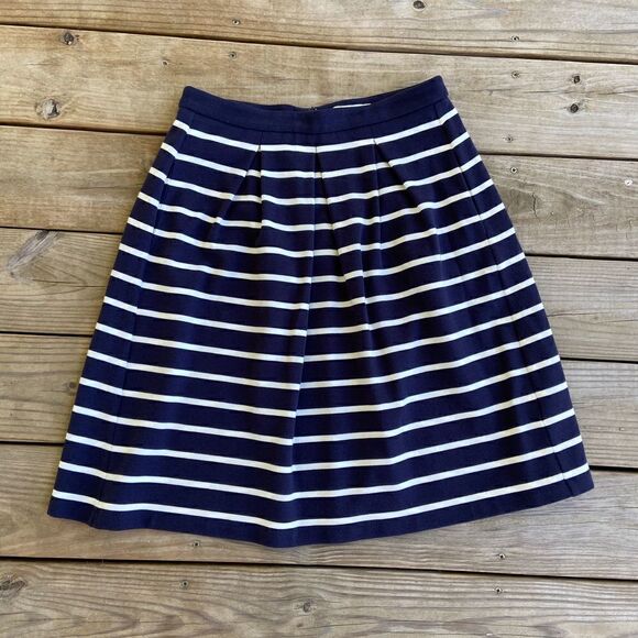 Boden Navy Blue & White Striped Ponte Skirt Sz 6L - Picture 1 of 4